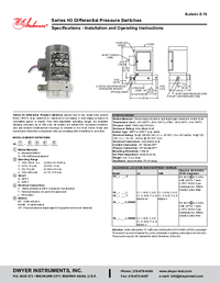 Thumbnail of document Manual - H3 Explosion-Proof Differential Pressure Switches